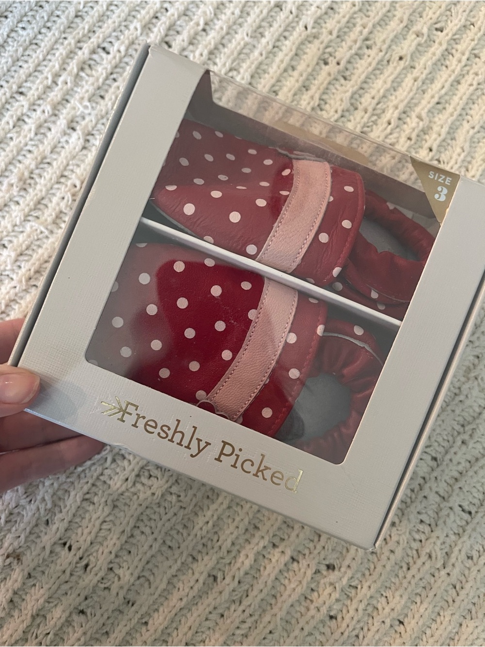 Freshly Picked Red Polka Dot Baby Shoes